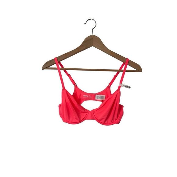 Aerie Smoothez Neon Coral Pink Full Coverage Bra Size 36B‎ New - Picture 1 of 4